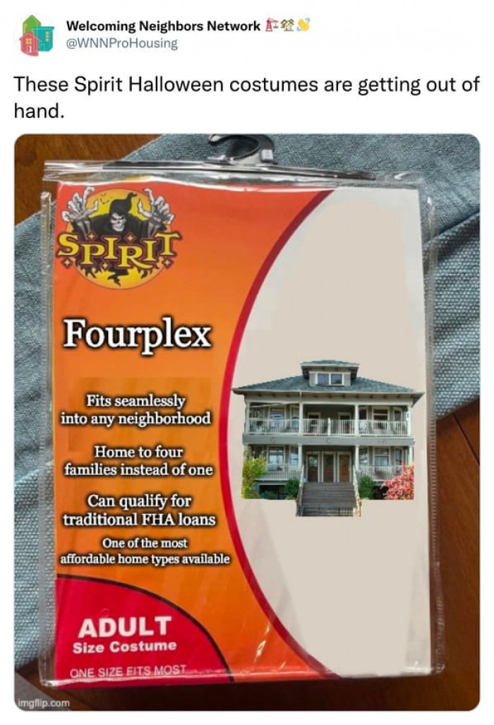 16. A Fake Spirit Halloween Costume of Fourplex