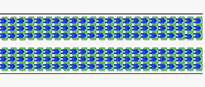 25. Alternate rows when de-boarding the plane