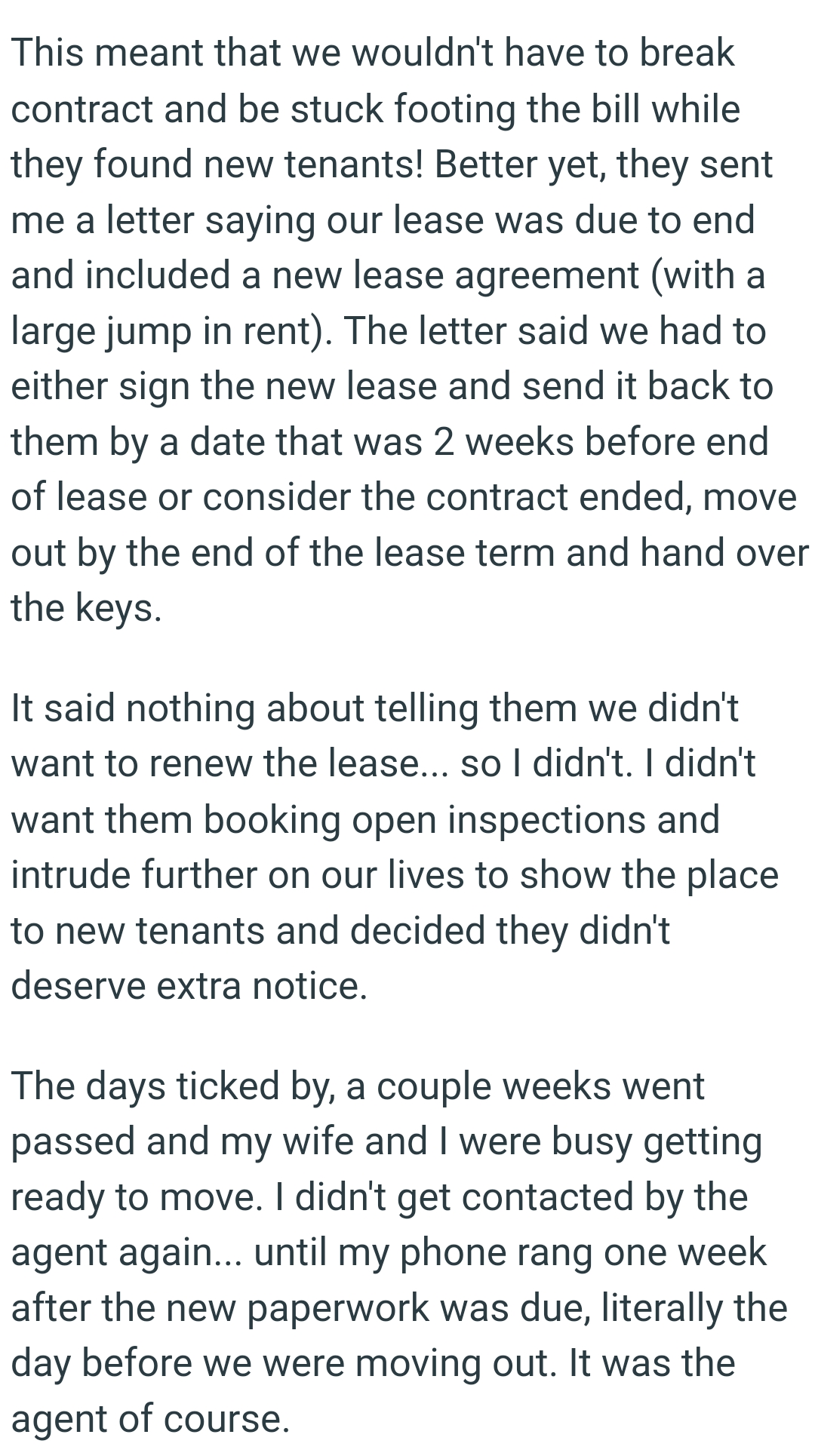They Sent OP a Letter Saying Their Lease Was Due to End and Included a New Lease Agreement