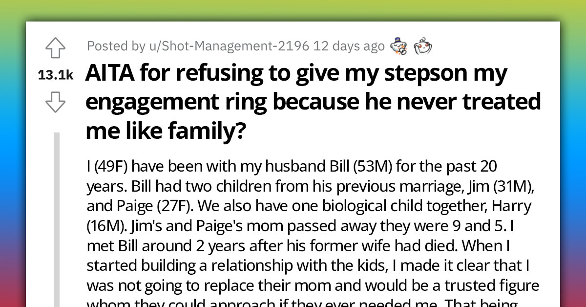 Stepmom Stirs Storm When She Refuses To Allow Stepson To Inherit Family Heirloom, Despite Him Being The Oldest Child