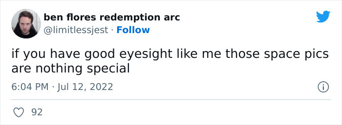 Okay, mister can see at a telescope level.