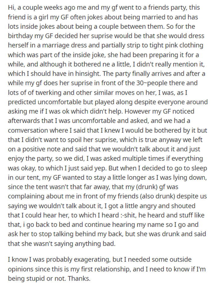 OP's post was to the point and provided the details we were looking for in this story to give a full perspective of what's going on.