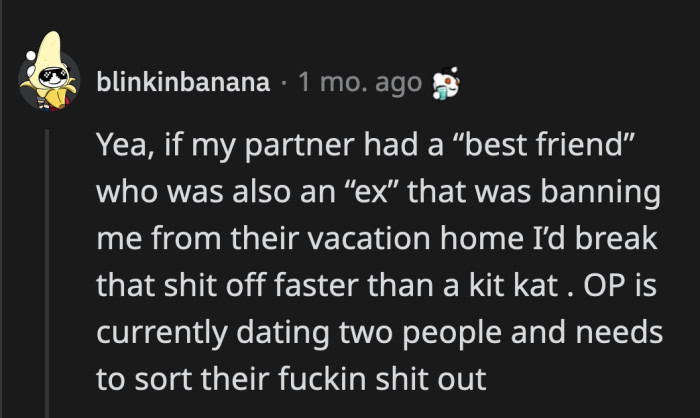 If I were in their SO's shoes, I would be suspicious that they are having an affair and meet annually at their special property just the two of them