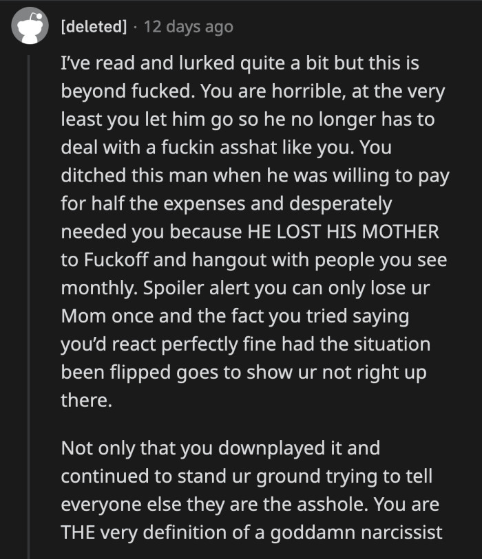 Redditors still think OP is an awful person