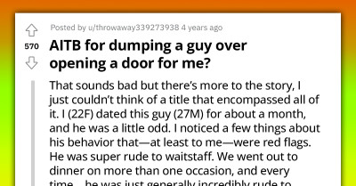 Woman Dumps Guy Because of His Forced Attempts at Chivalry That Made Her Uncomfortable and Almost Physically Hurt