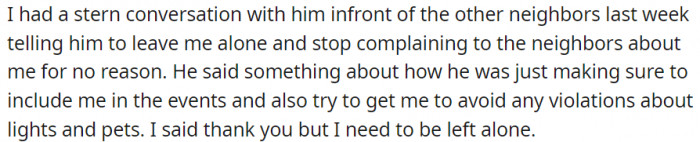 Had a stern conversation with him