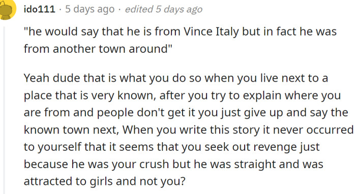 The OP might have been jealous