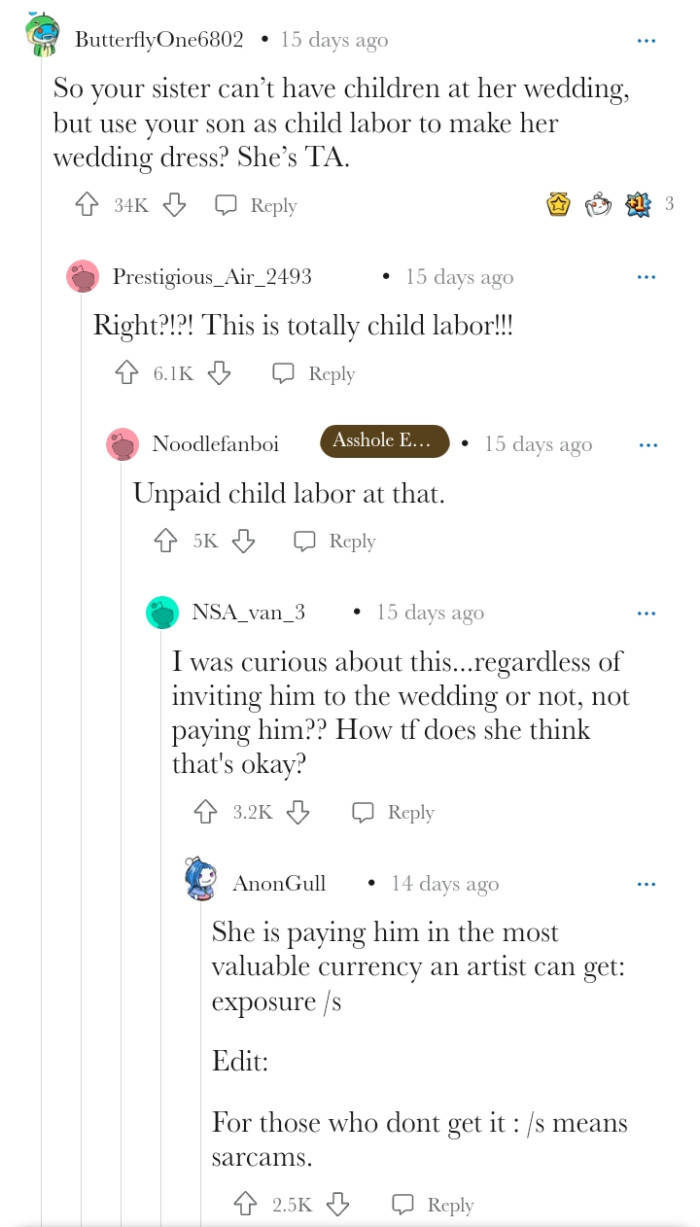 Families and relatives should be the first source of support for an artist, and hopefully, OP's son doesn't get discouraged.