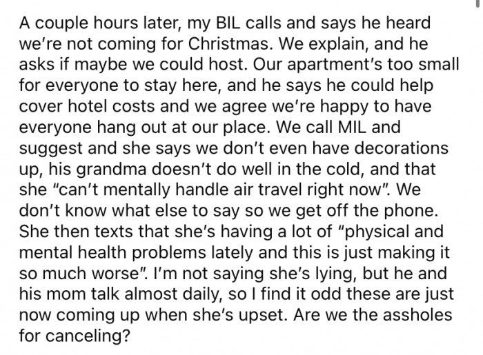 Shortly afterward, OP's MIL texted that she's been having a lot of 