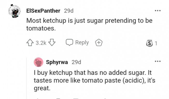3. For this Redditor, it's Ketchup