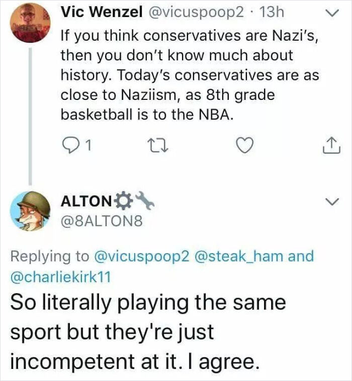 20. Playing the same sport that you're incompetent at