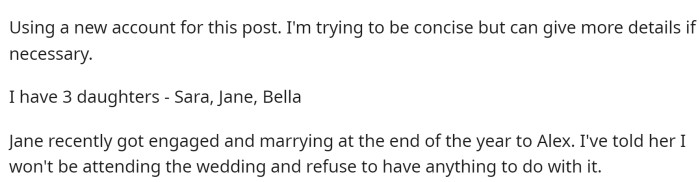 OP starts off his post by explaining his family dynamic and situation with the soon-to-be groom.