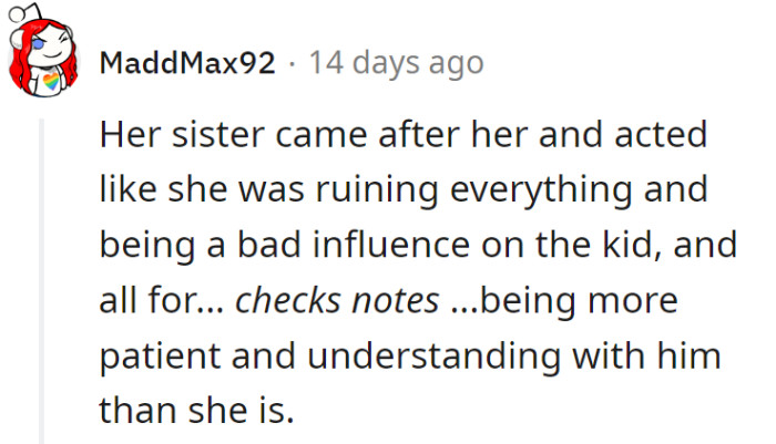 Her sister called her a 