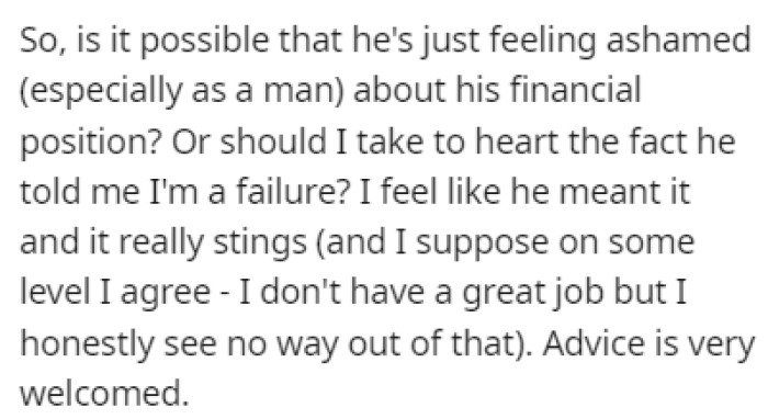 OP isn't sure what to think now, so she turned to Reddit for help