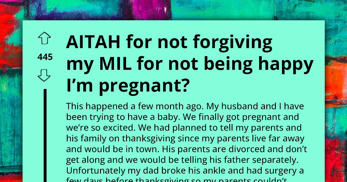 Narcissistic Mom Reacts Dismissively Toward Her Son and Daughter-in-Law's Pregnancy Announcement; Couple Considers Cutting Her Out of Their Lives