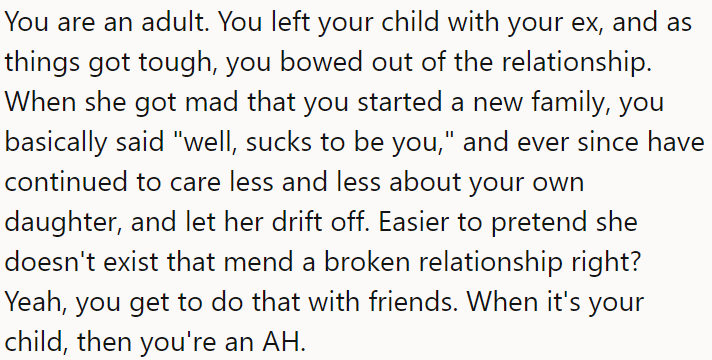 He doesn't really care for his daughter