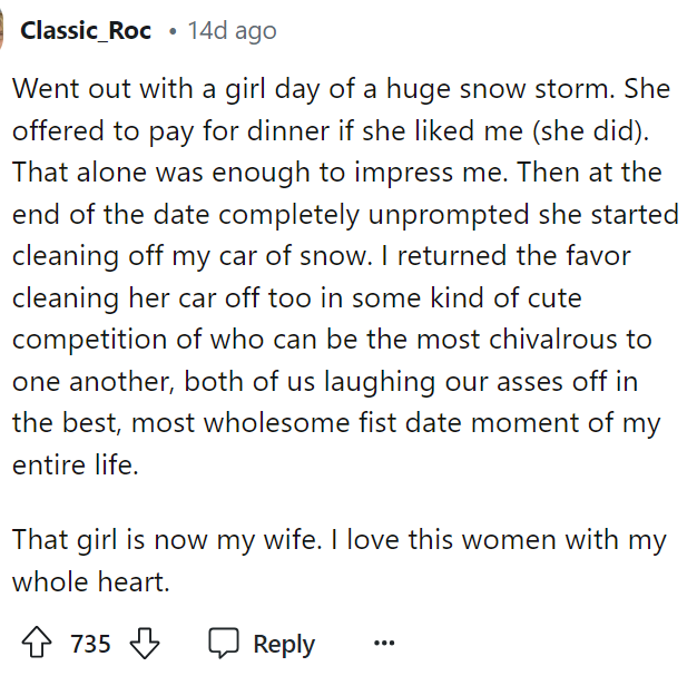 That's definitely going to be a new line I can use when I meet someone new and go out on a date with them.