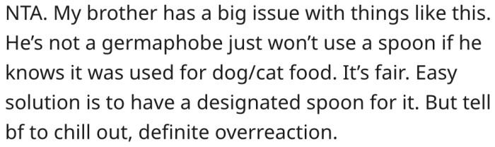 19. Her partner is overreacting.