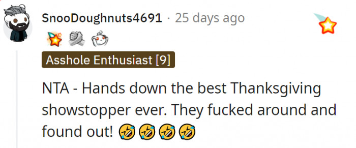 1. The villains of this Thanksgiving drama definitely got what they deserved