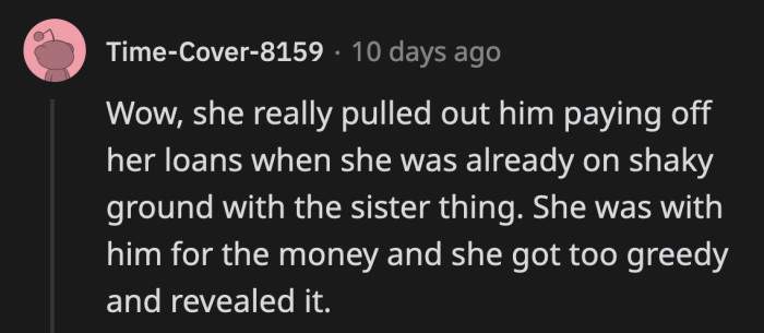 That was definitely a choice. The audacity on this woman.