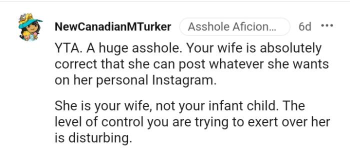 Your wife is absolutely correct