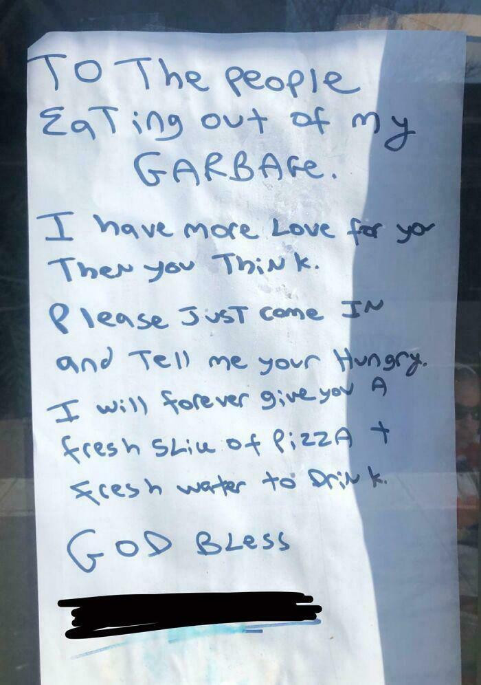 "Pizza Owner Found Out That People Are Eating From The Shop's Garbage. This Is What He Did"