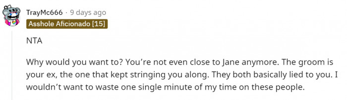 Basically, exactly what this person said. We all agree she shouldn't go.