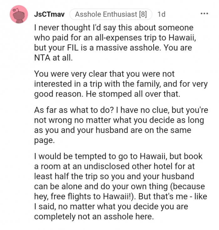 For this Redditor, the OP isn't the AH here