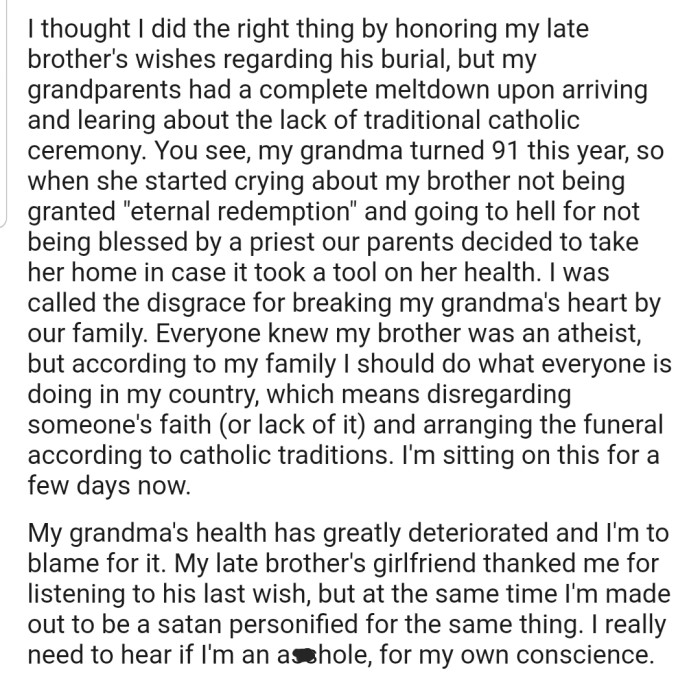 Now OP's grandparents are livid and the family sees her as 'Satan personified'