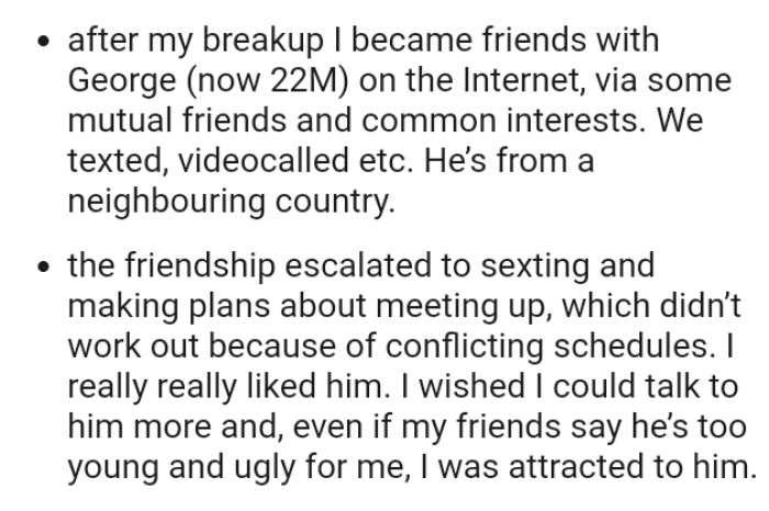 The OP's friendship with this guy escalated to something more intimate