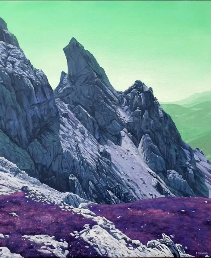 Quiet Breeze vaporwave landscape with Buddha figure motif, mixed surreal elements, calm neon atmosphere