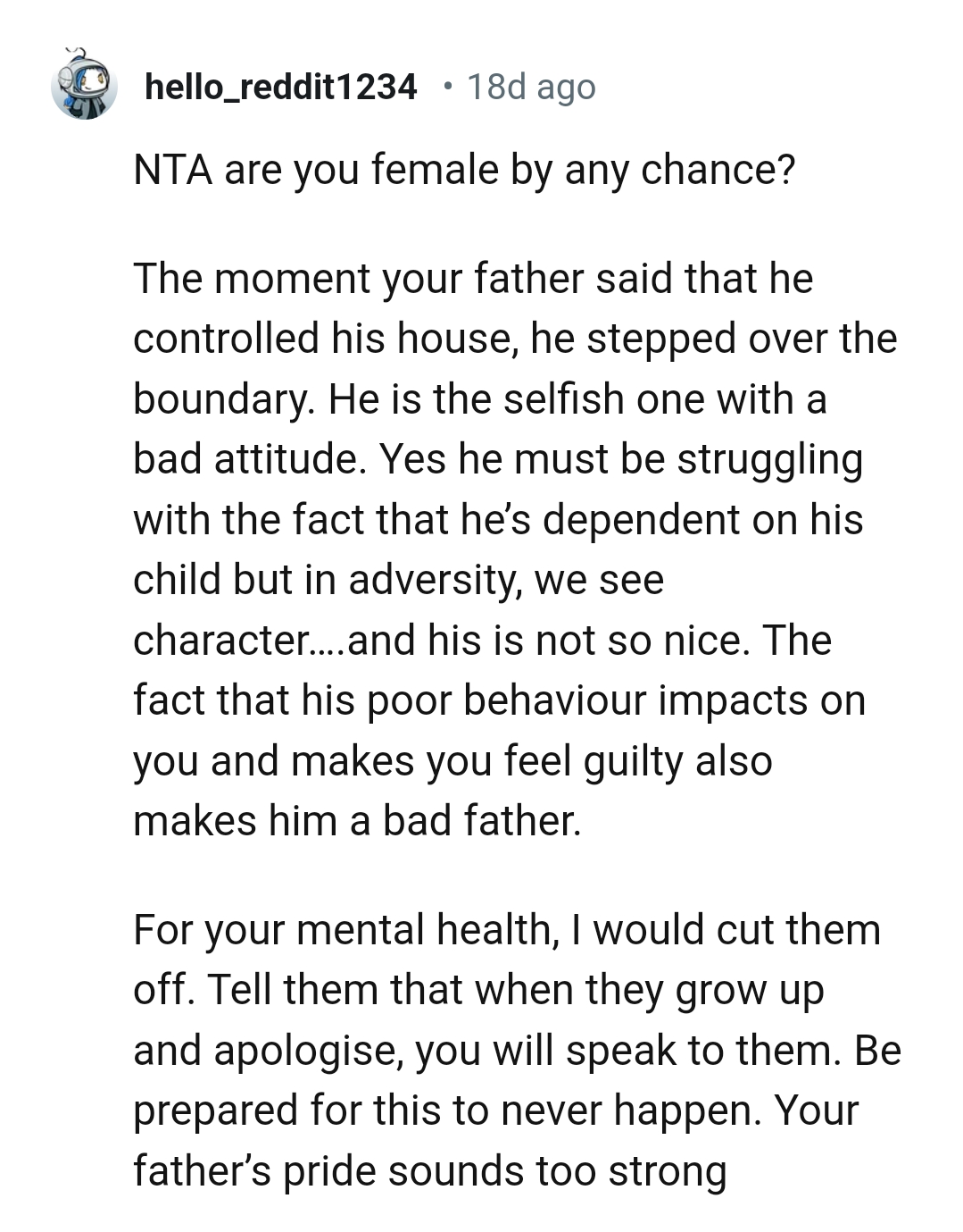 He must be struggling with that fact