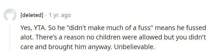 OP's baby turned the 