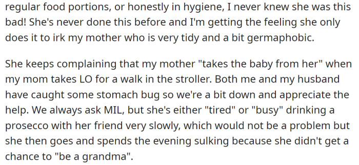 MIL also accuses the OP's mom of taking her granddaughter away from her: