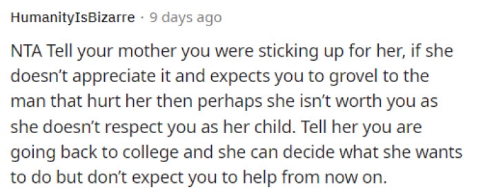 This is also great advice because OP should look into talking to her mother about the situation and how she's trying to come from a good place.