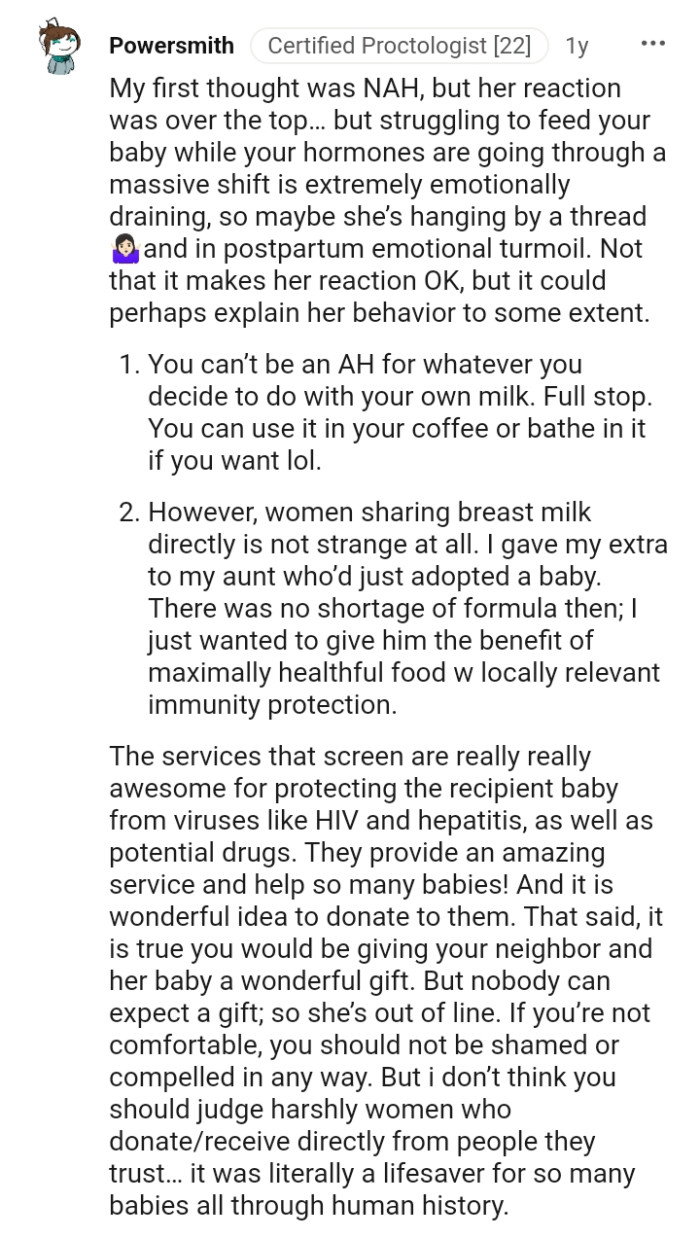 Her reaction was over the top