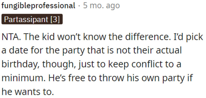 OP is not the antagonist here.