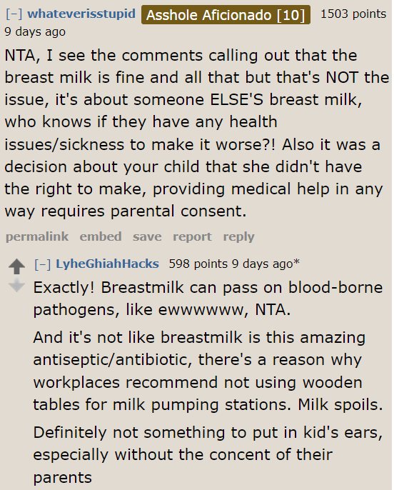 People pointed out that breast milk might contain pathogens and could potentially worsen the illness.