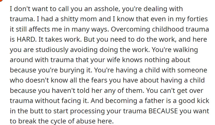 A Reddit user gave him genuine advice