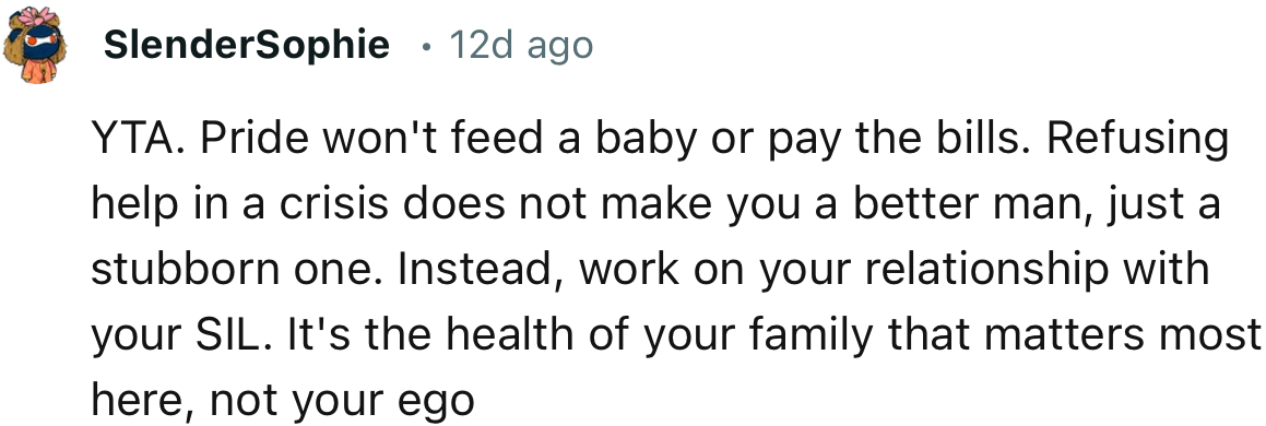 “It's the health of your family that matters most here, not your ego.”