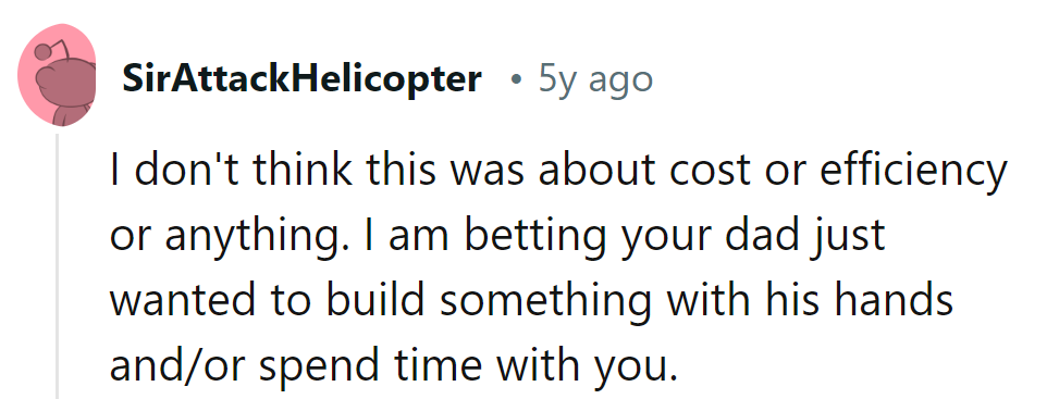 Seems like Dad's master plan: bonding over DIY! Who needs blueprints when there's quality time to be had?