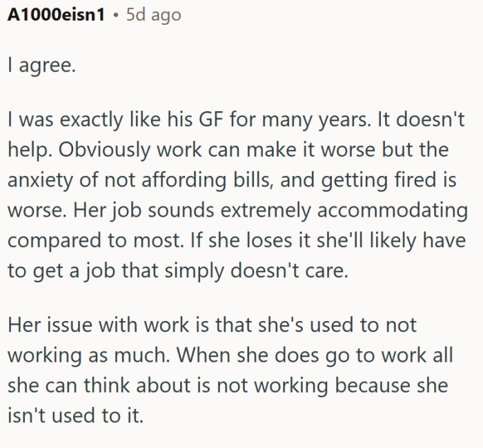 This Redditor was like OP's GF
