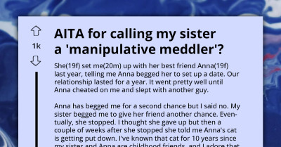 Man Slams Sister for Faking Cat's Death to Manipulate Him into Reuniting with Cheating Ex
