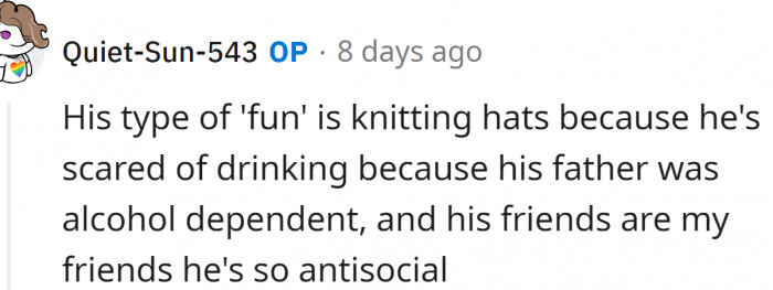 Bars are not his favorite, OP says.