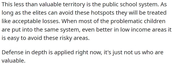 Schools and children are not a valuable territory, according to it: