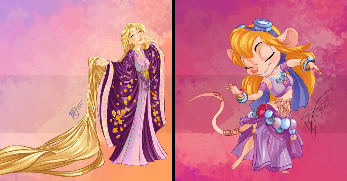 Brilliant Artist Re-Imagines Disney Princesses As Nubian Belly Dancers