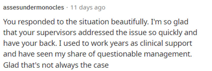 We must agree that she responded exceptionally well, and many of us might not have handled it as gracefully.