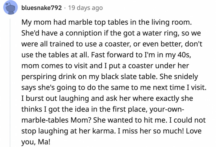 The water rings are used to measure the wisdom of the person, and this person is very, very wise after four decades