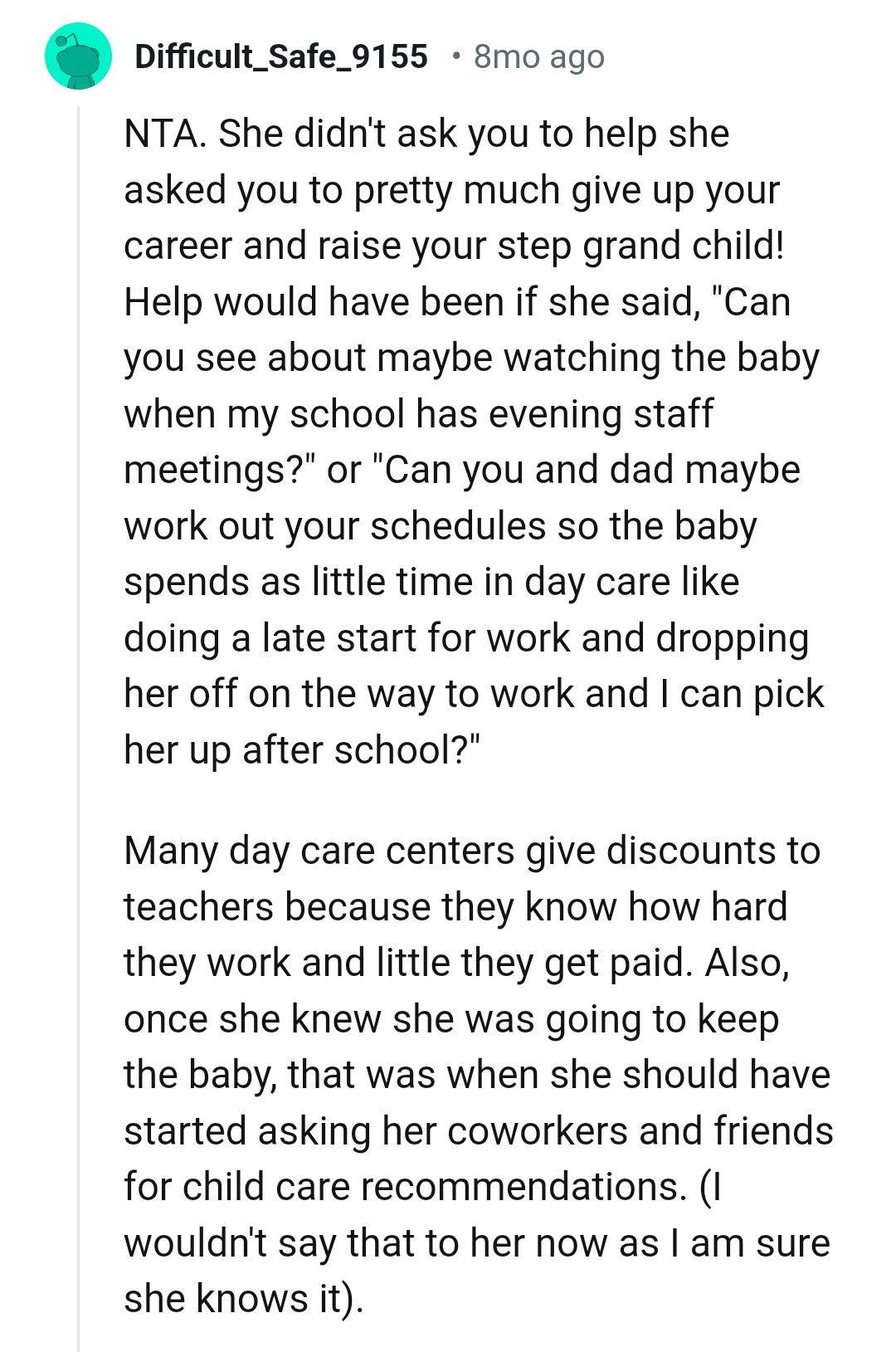 She knew she was going to keep the baby