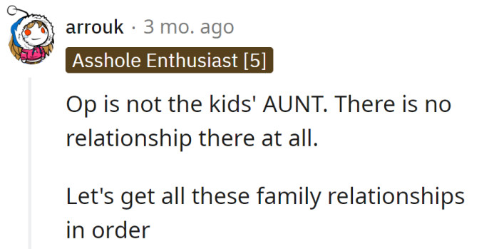 The OP is not Kate's aunt